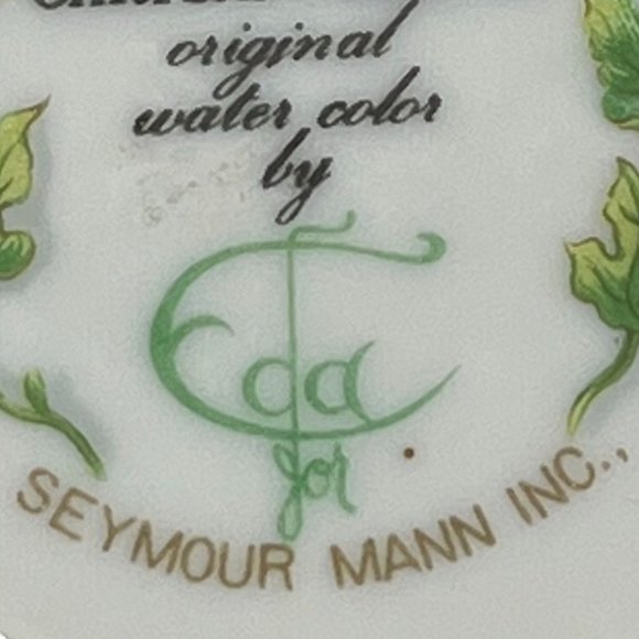 Vtg Sugar Bowl: Chrysanthemum Original Water Color by Eda for Seymour Mann Gift - Picture 9 of 10